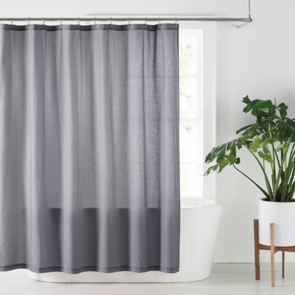 Nestwell 72-Inch x 72-Inch Solid Hemp Shower Curtain in Gray Quiet Shade